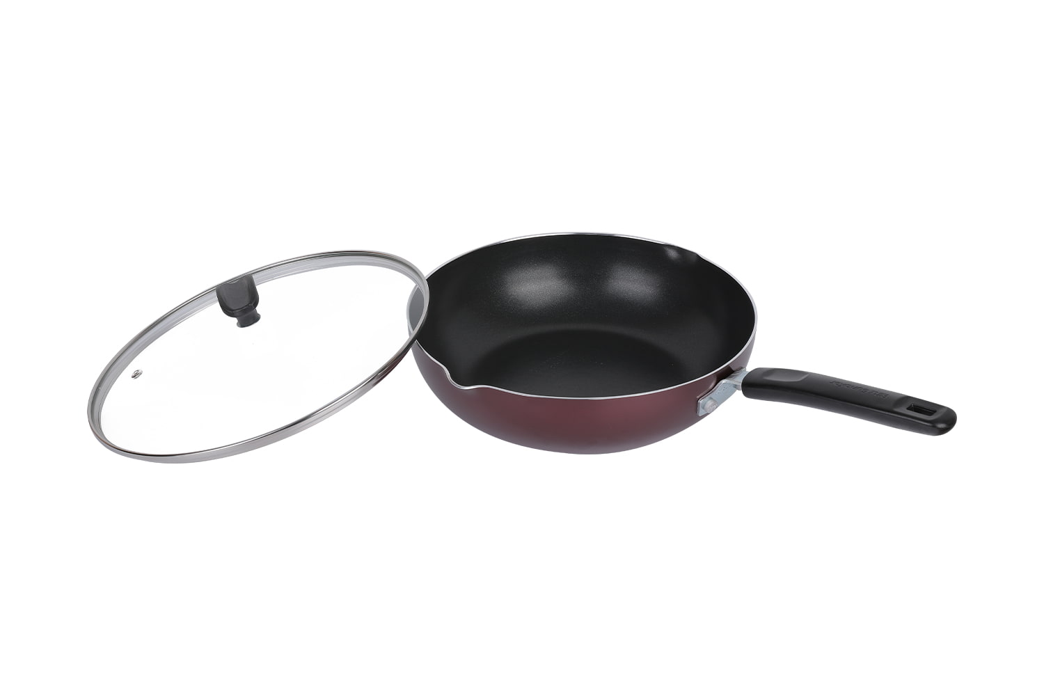 CLB2821D Wok-Avec couvercle en verre 28 wok, Flaming Wok, wok antiadhésif